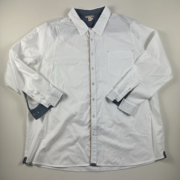 Carbon2cobalt Button Down Shirt Mens 2XL White Long Sleeve XXL‎ Cotton - Picture 1 of 8